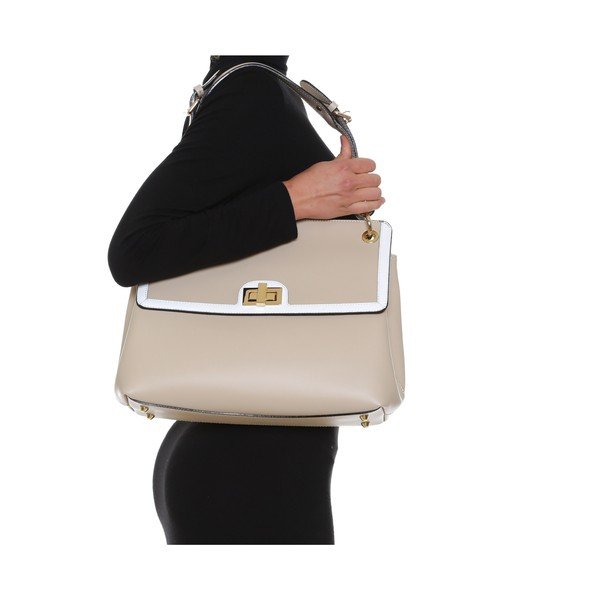 Poșetă din piele Anna Luchini 3043 Beige-image-4