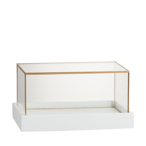 Casetă pentru bijuterii, din sticlă J-Line Gold, 33 x 17 cm