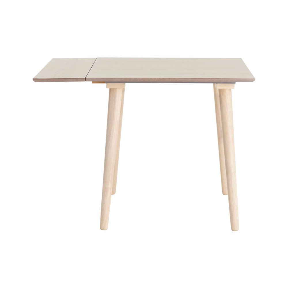 Masă de dining extensibilă cu aspect de lemn de ulm cu blat suplimentar 80x80 cm Jolina – Ellos Home