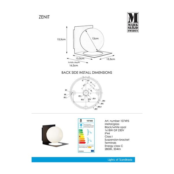 Aplică de perete Markslöjd Zenit, negru-image-3