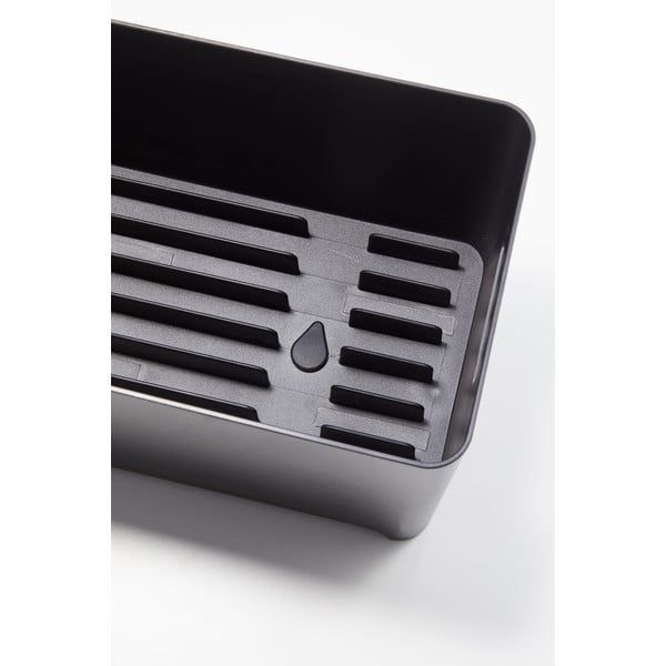 Suport de scurgere vase din silicon Yamazaki Flow, negru-image-1