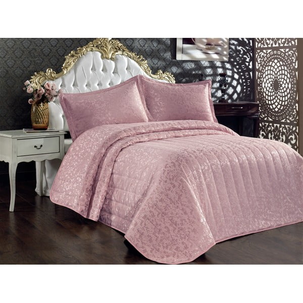 Cuvertură roz-deschis din bumbac pentru pat dublu 240x260 cm Bulut – Mijolnir