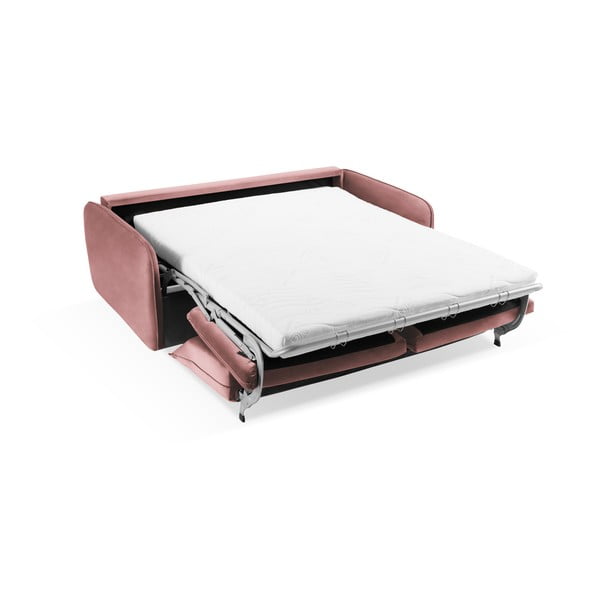 Canapea roz extensibilă cu tapițerie din catifea 194 cm Vienna – Cosmopolitan Design-image-4