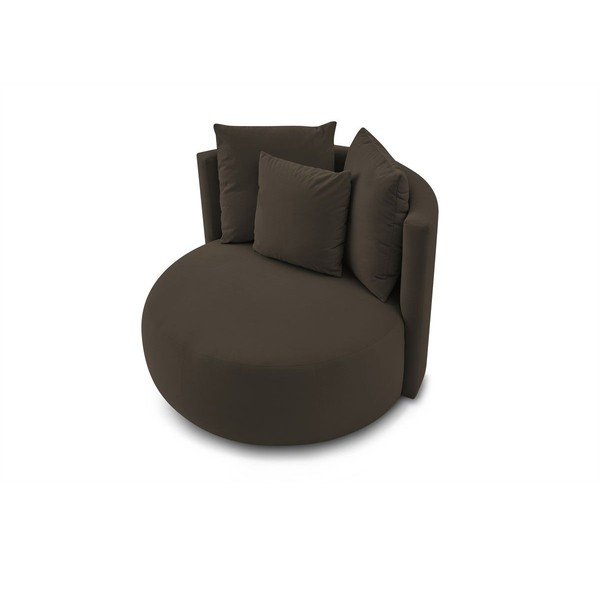 Fotoliu maro cu tapițerie din catifea Cesar – Bobochic Paris-image-4