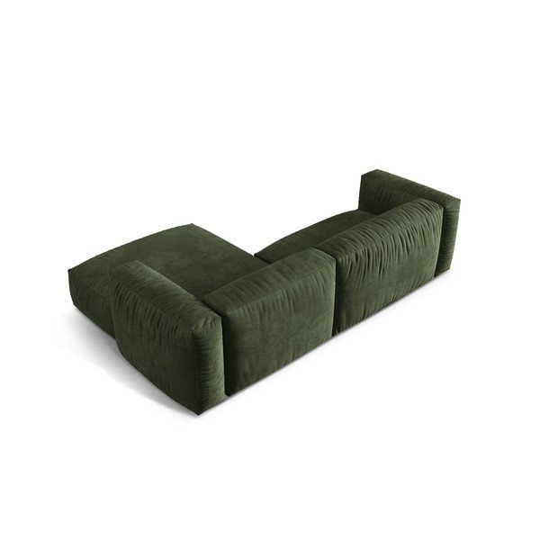 Colțar modular verde cu tapițerie din catifea (cu colț pe partea dreaptă/cu șezlong) Martina – Micadoni -image-3