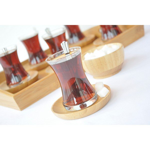 Set 6 suporturi din bambus pentru pahare Bambum Silva-image-1