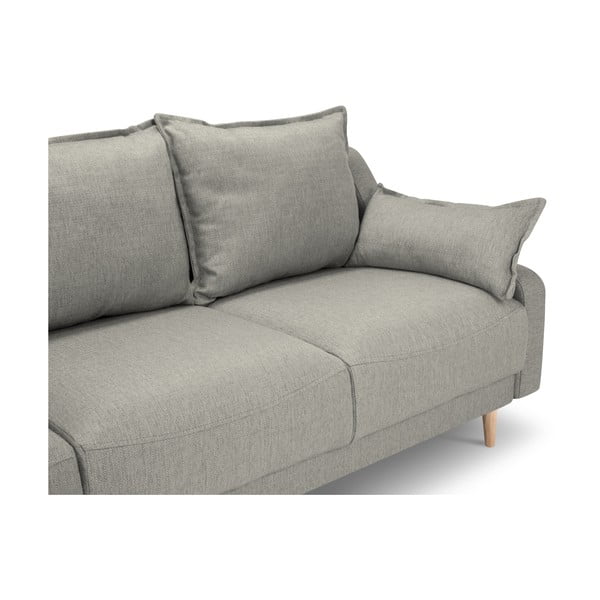 Canapea extensibilă cu spațiu de depozitare Mazzini Sofas Freesia, gri deschis-image-3