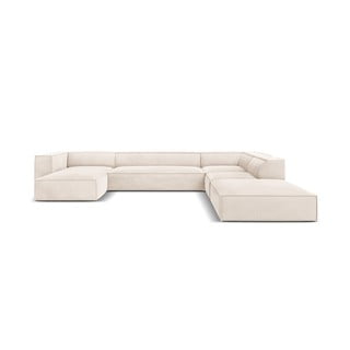 Colțar crem cu tapițerie din piele (cu șezlong pe partea dreaptă) Madame – Windsor & Co Sofas
