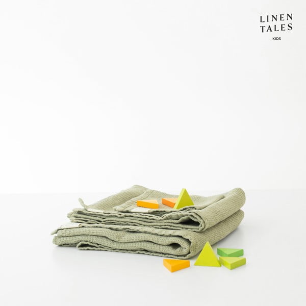 Prosop  pentru copii verde deschis din in 45x90 cm – Linen Tales