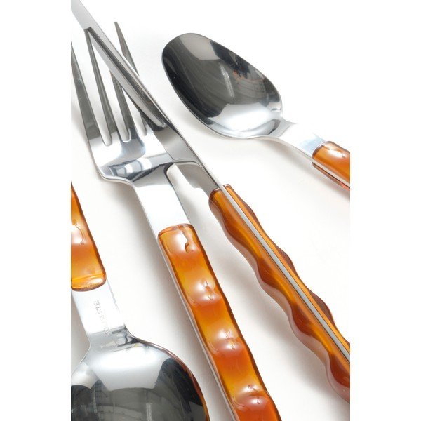 Tacâmuri argintii/chihlimbar din oțel inoxidabil 24 buc. pentru 6 persoane Bisque – Jotex-image-3
