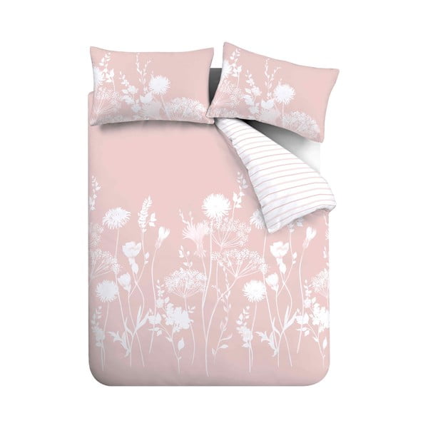 Lenjerie de pat albă/roz pentru pat de o persoană 135x200 cm Meadowsweet Floral – Catherine Lansfield