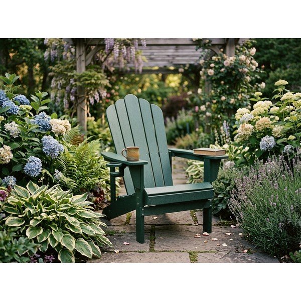 Fotoliu de grădină verde din plastic Adirondack – Bonami Selection-image-1