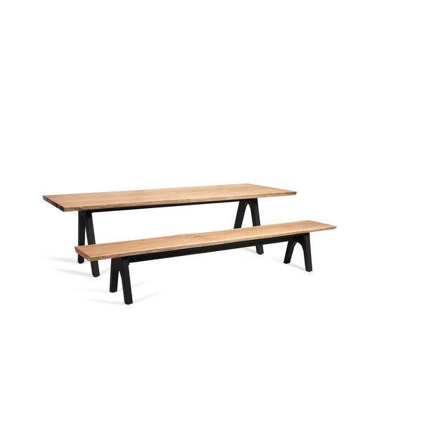 Bancă de grădină neagră/în culoare naturală Pure – Diphano-image-2