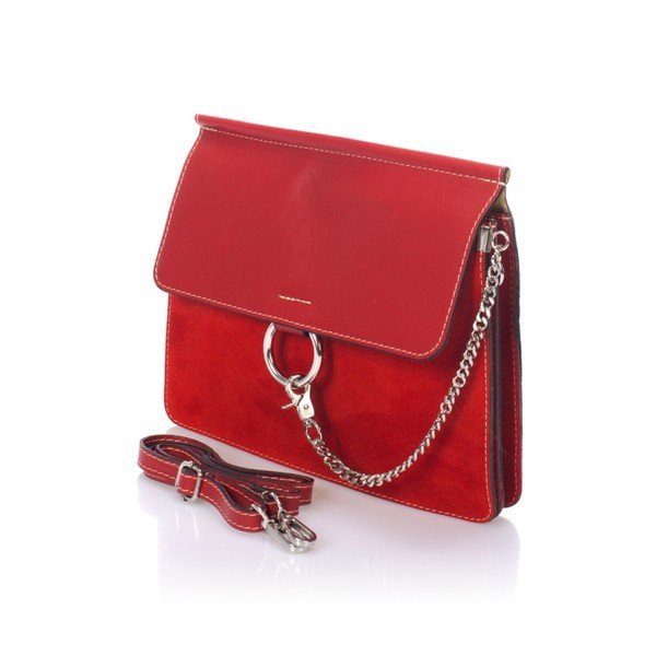 Geantă din piele Markese Staia, roșu -image-2