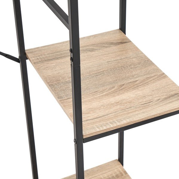 Dulap deschis negru natural din stejar 90x165 cm - Casa Selección-image-2