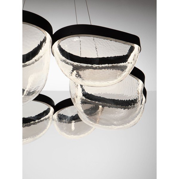 Lustră negru-mat LED cu intensitate reglabilă din oțel cu abajur din sticlă ø 83 cm Clair – Nova Luce-image-3