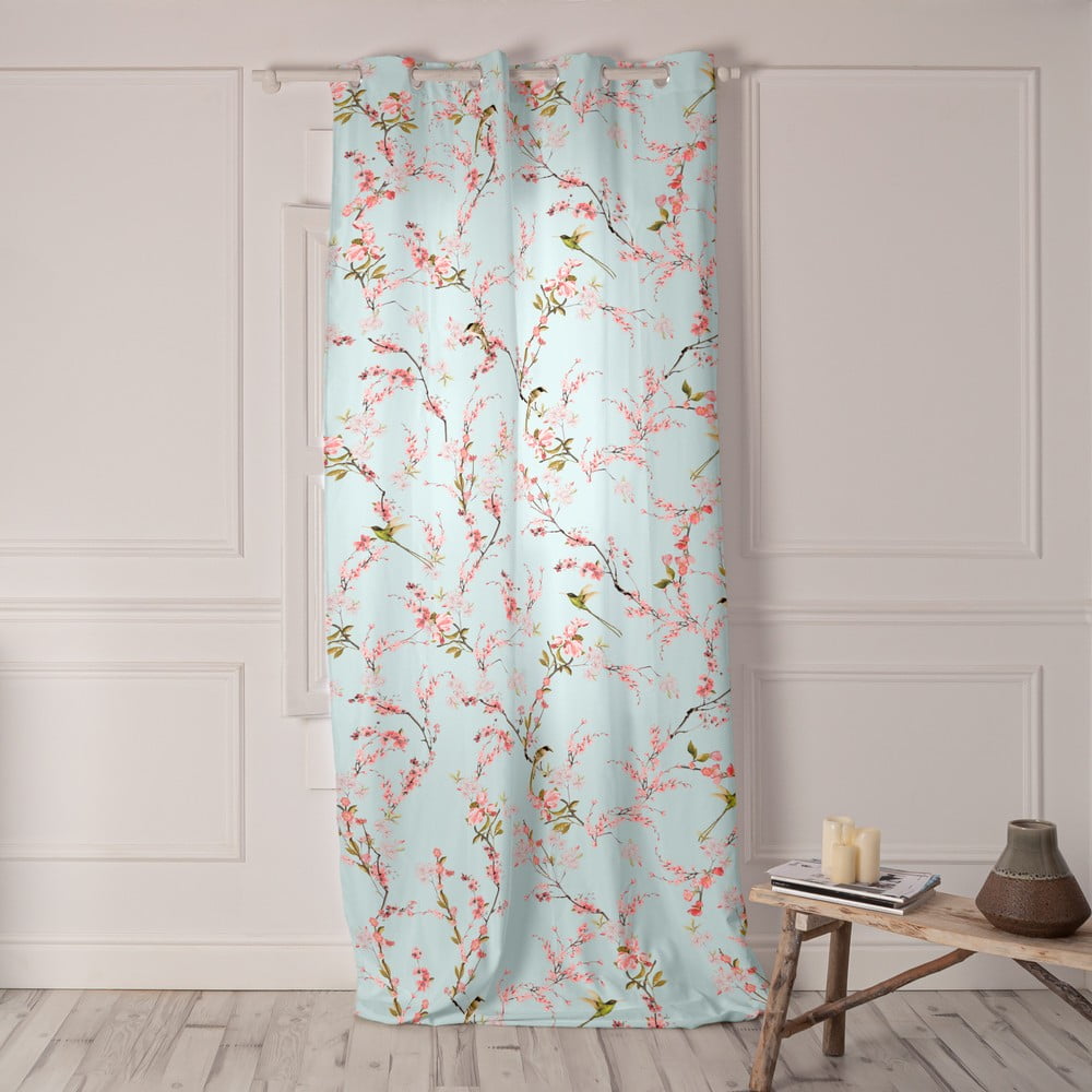 Draperie verde-mentă/roz 140x300 cm Chinoiserie – Happy Friday