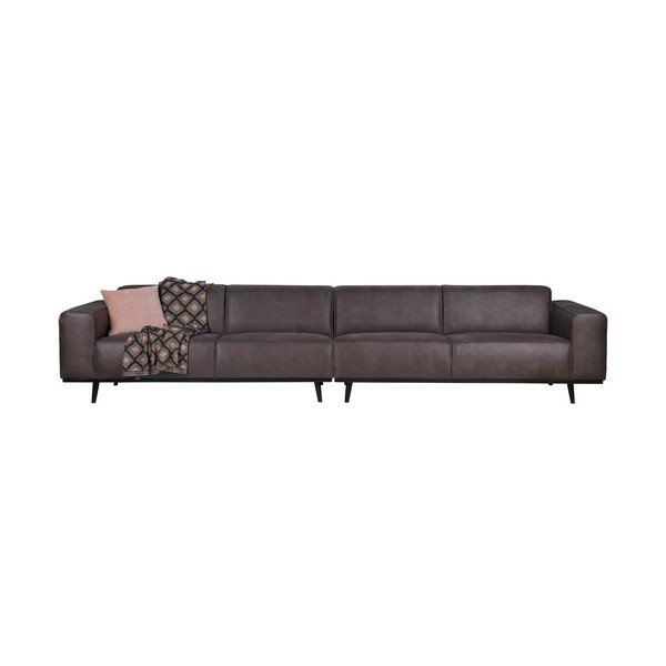 Canapea cu husă din catifea BePureHome Statement, lungime 372 cm, gri-image-2
