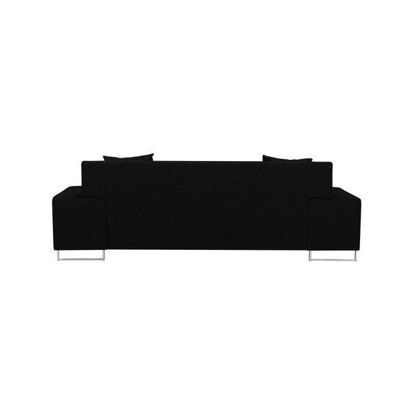 Canapea cu picioarele de culoare argintiu Cosmopolitan Orlando, negru, 220 cm-image-4