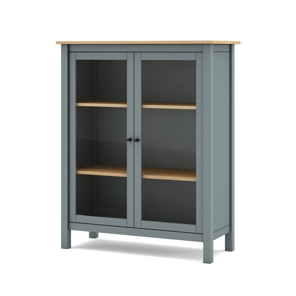 Vitrină verde prăfuit din lemn de pin 90x110x40 cm Misti – Marckeric-image-4