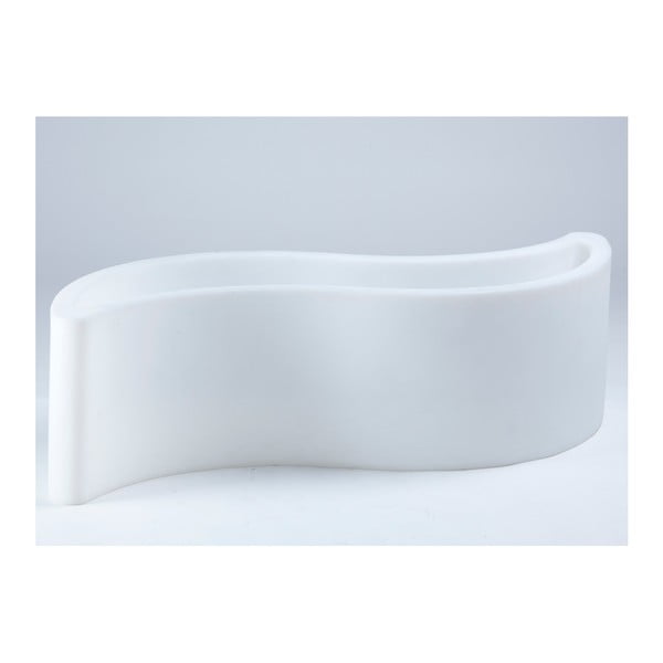 Ghiveci/ băncuță Slide Wave, 160 x 60 cm, alb