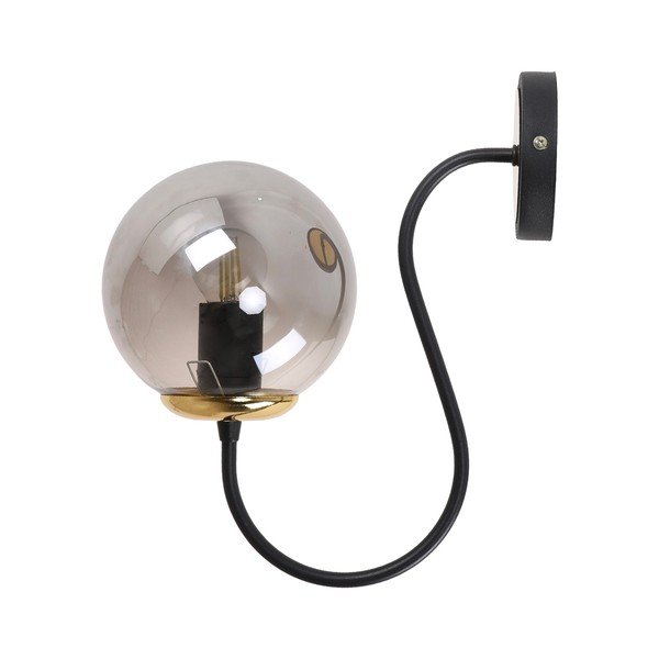 Aplică de perete neagră/gri ø 15 cm Oslo – Squid Lighting