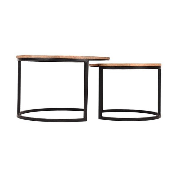 Set 2 măsuțe din lemn de mango LABEL51 Coffee, ⌀ 50 cm a ⌀ 70 cm-image-2