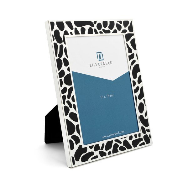 Ramă foto neagră-albă de sine stătătoare/de suspendat din metal 16,5x22 cm Leopard – Zilverstad