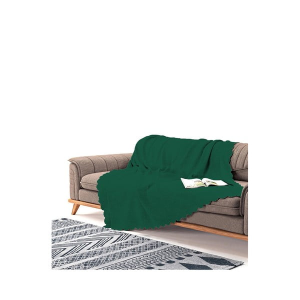 Cuvertură pentru canapea din chenilă Antonio Remondini Classic, 180 x 180 cm, verde