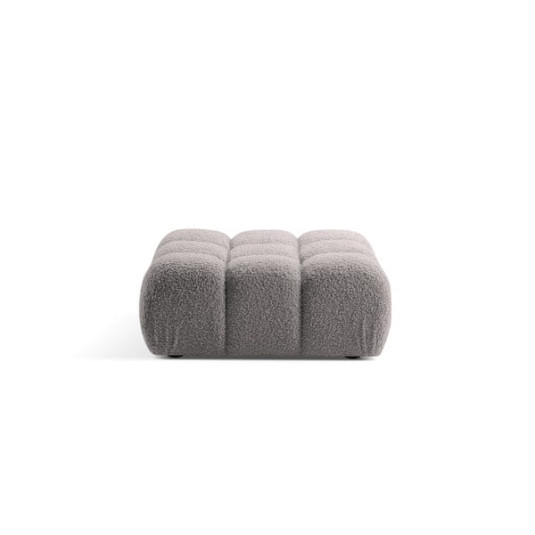Taburet modular gri deschis cu tapițerie din țesătură bouclé Bellis – Micadoni Home