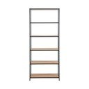 Etajeră neagră/în culoare naturală cu aspect de lemn de stejar 77x185 cm Seaford – Actona