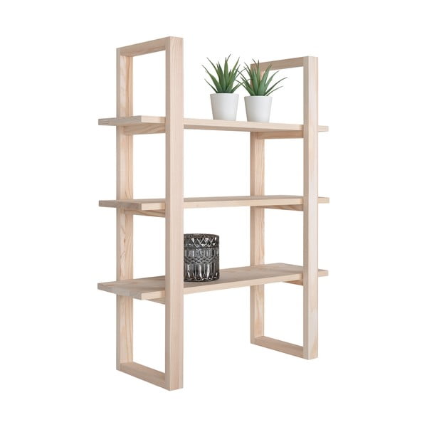 Raft în culoare naturală etajat din lemn masiv de paulownia 48 cm Santiago – House Nordic-image-2