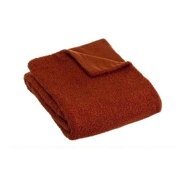 Pătură cărămizie din sherpa 130x160 cm Sherpa Bouclé – Casa Selección