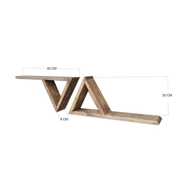 Set 2 rafturi din lemn pentru perete Triangles-image-4