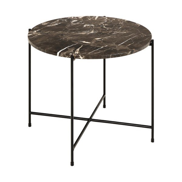 Măsuță auxiliară rotundă cu blat din marmură ø 52 cm Avila – Actona