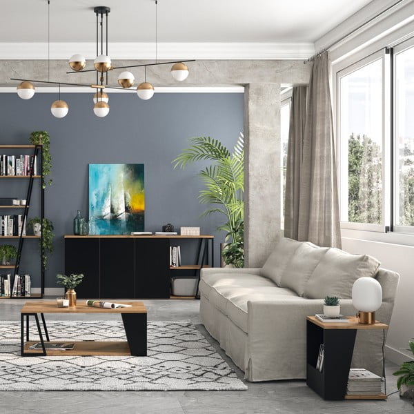 Măsuță de cafea cu blat cu aspect de lemn de nuc 40x40 cm Albi TemaHome-image-3