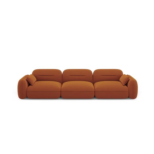 Canapea portocalie cu tapițerie din catifea 320 cm Audrey – Interieurs 86