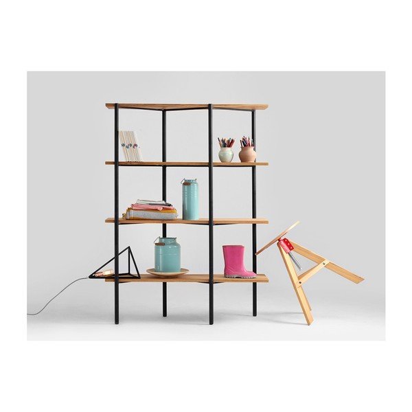 Bibliotecă cu rafturi din lemn de stejar Custom Form Rave, înălțime 150 cm-image-3