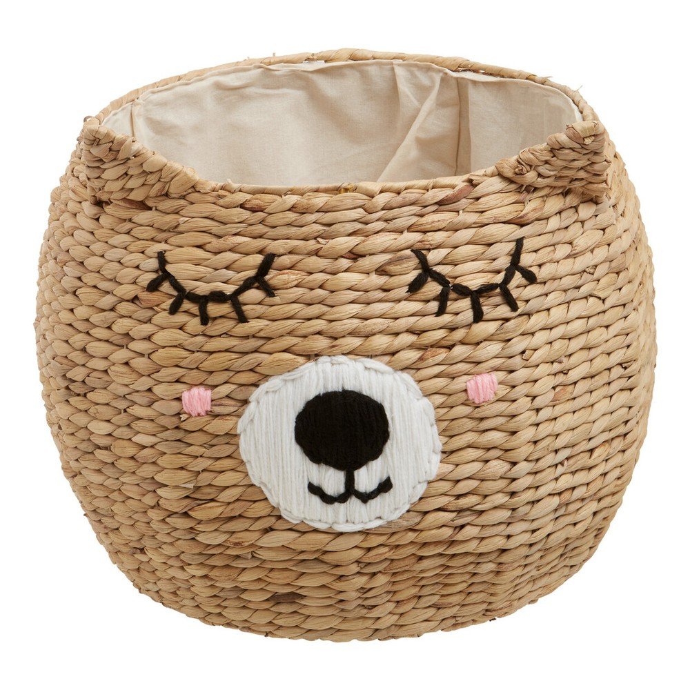 Coș de jucării pentru copii în culoare naturală din zambilă de apă ø 49x40 cm Lidi Cat Face – Premier Housewares