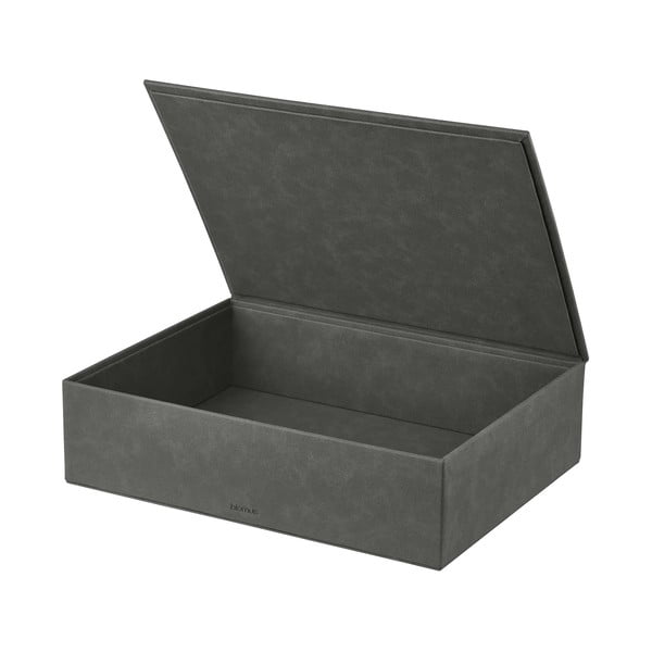 Cutii de depozitare gri-antracit 2 buc. din piele artificială cu capac, decorative 40x30x11 cm Sahla – Blomus-image-4