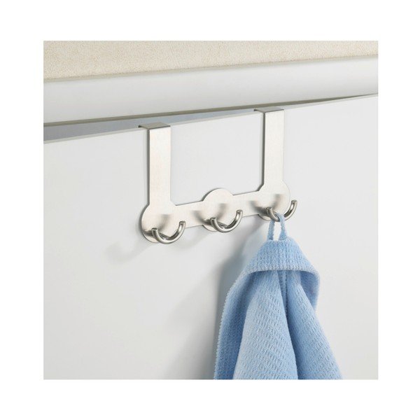 Cuier suspendat pentru ușă cu 3 cârlige Wenko Rondo, argintiu-image-2