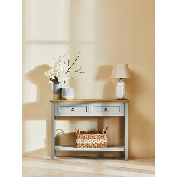 Masă consolă gri din lemn de paulownia 34,5x99 cm Henley – Premier Housewares-image-1
