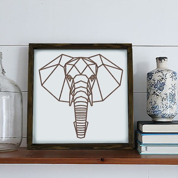 Imagine înrămată Dekorjinal Pouff Elephants Head, 33 x 33 cm