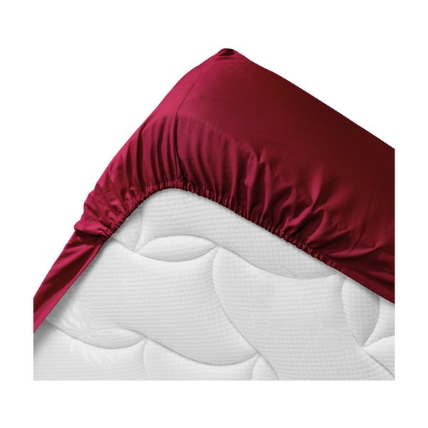 Cearceaf roșu din bumbac organic cu elastic 160x200 cm Biolina – douceur d'intérieur-image-3