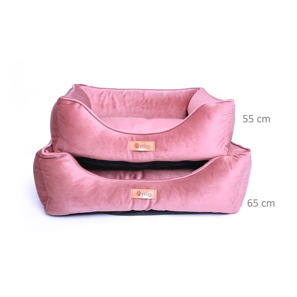 Pătuț pentru animale de companie, de catifea, roz 65x50 cm Royal - Petsy-image-1