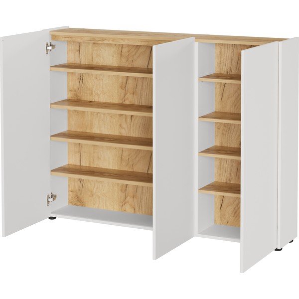 Dulap crem cu aspect de lemn de stejar 138x105x25 cm Libbiano – Germania-image-2