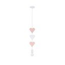 Lustră pentru copii albă/roz cu abajur din metal Hearts – Candellux Lighting