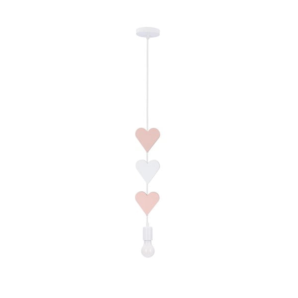 Corp de iluminat pentru copii alb/roz cu abajur din metal Hearts – Candellux Lighting