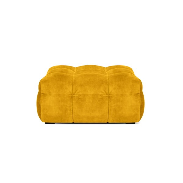 Puf cu tapițerie din catifea Windsor & Co Sofas Vesta, galben-image-3