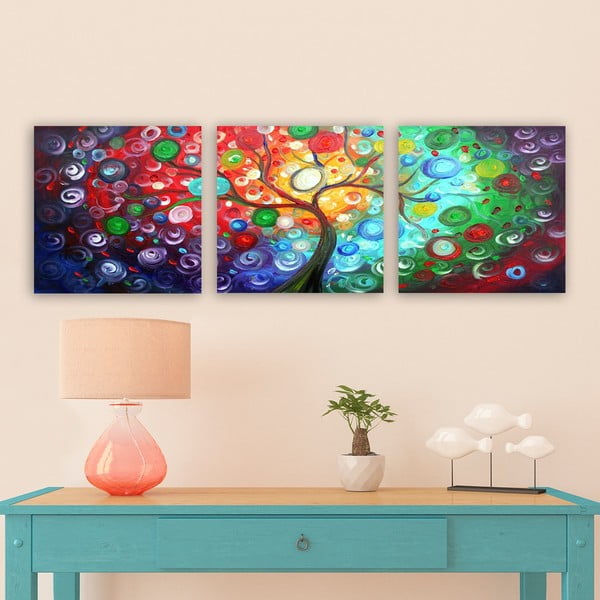 Tablouri 3 buc. 30x30 cm Tree of Life – Wallity-image-1
